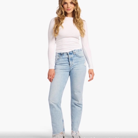 nuuds Denim - Nuuds Women's Straight Leg Jeans - Light Blue